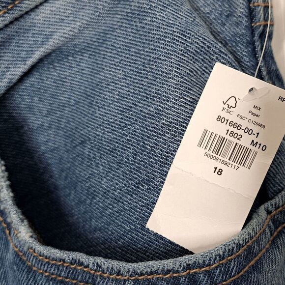 Old Navy Mid-Rise Button-Fly Slouchy Taper Non-Stretch Ankle Jeans size 18 - Picture 12 of 13